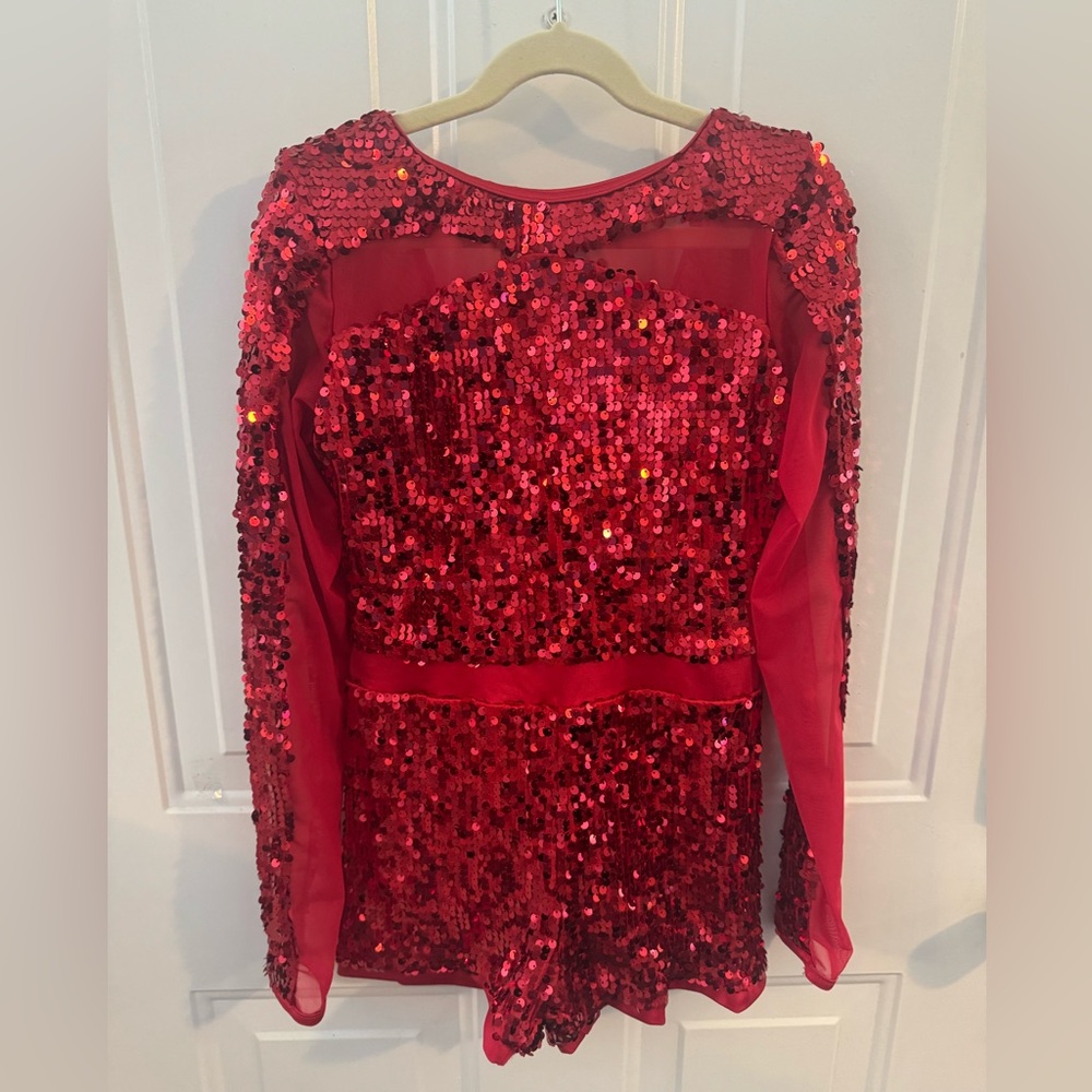 Red Sequin Long Sleeve Costume - XLC